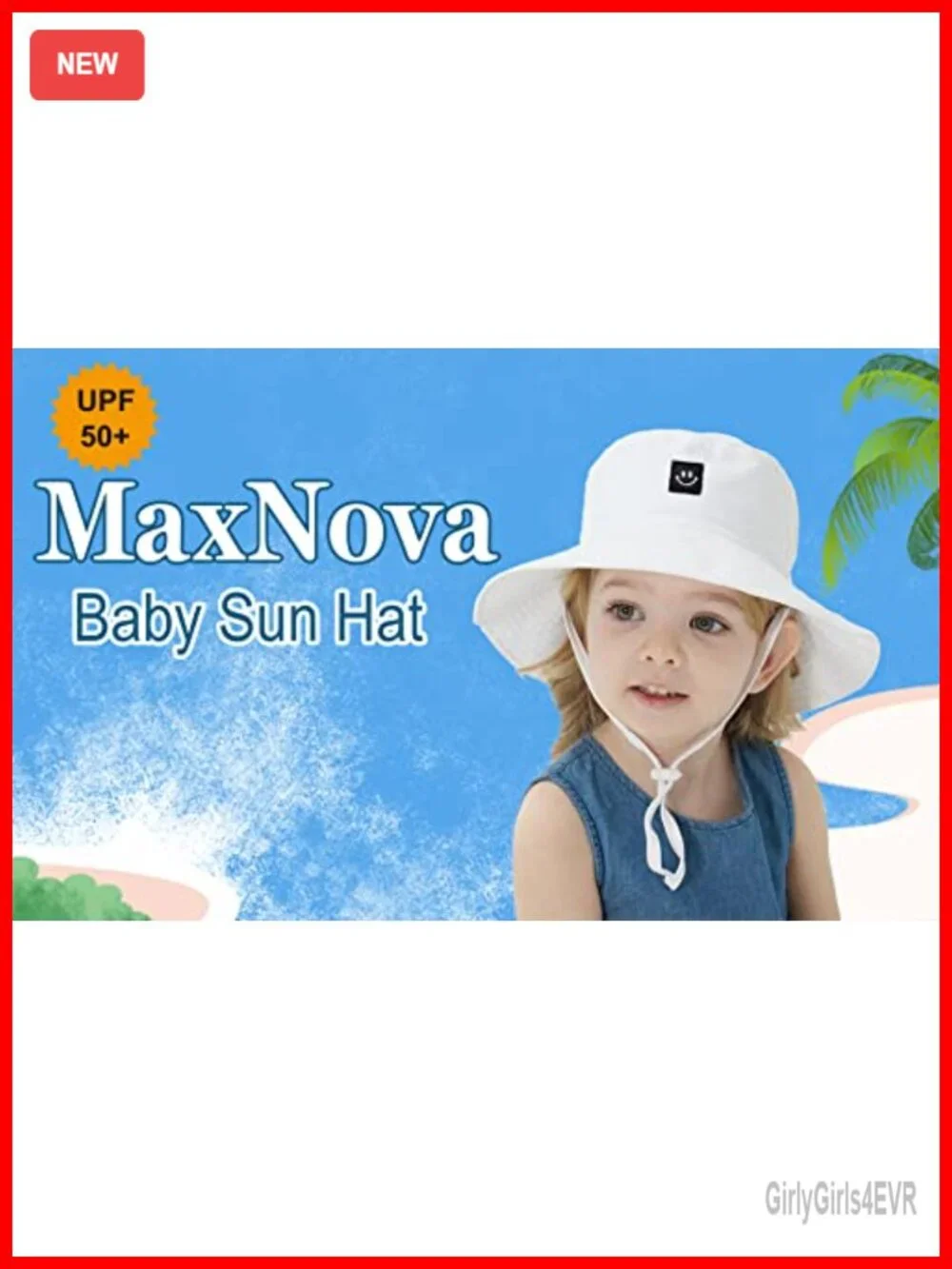UPF 50+ Baby Sun Hat Smile Face Toddler Bucket Hat with Chin Strap